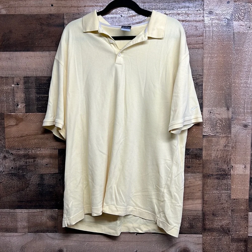 Nike Yellow Dri-Fit Golf Polo‎ Men's Size XL